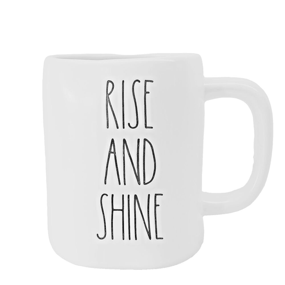 Rae Dunn Artisan Collection Large Coffee Mug by Magenta, "Rise and Shine"